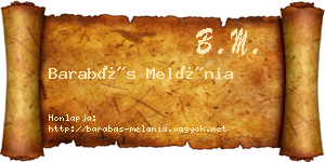 Barabás Melánia névjegykártya